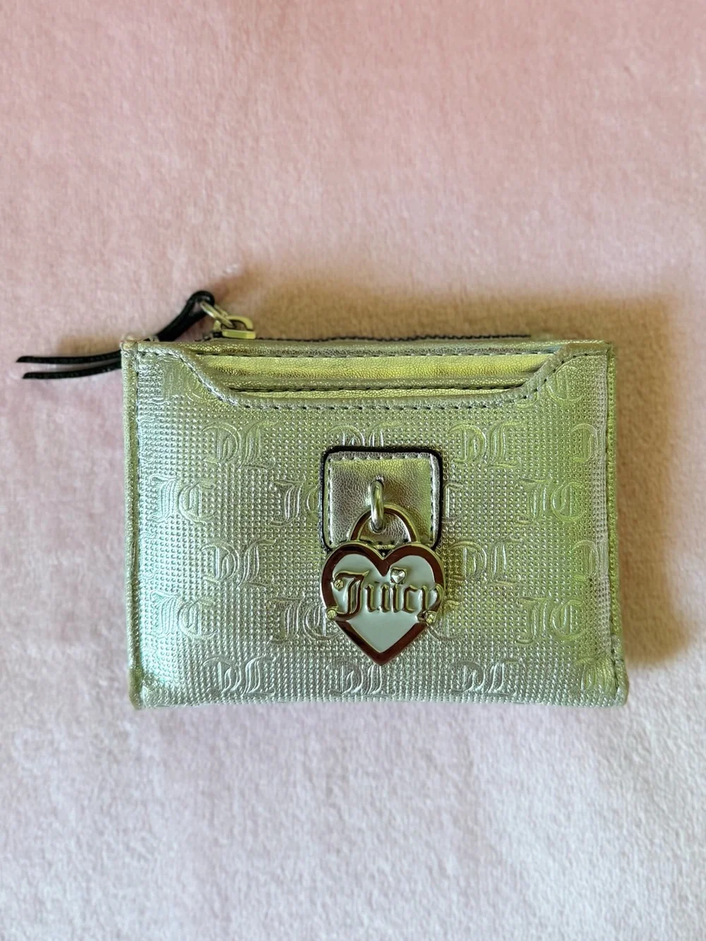 Juicy Couture Metallic grey Heart Charm Card Case